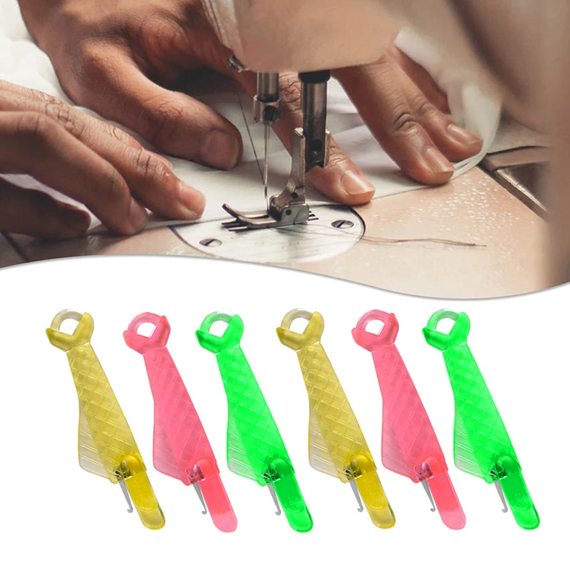 50/100pcs Mini Sewing Machine Needle Threader With Hook Plastic Stitch Insertion Tool Elderly Quick Automatic Changer Accessoriy image 3