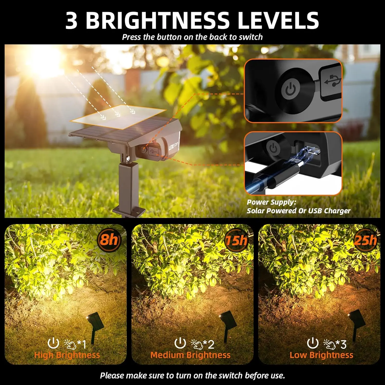 40 LED Solar Spot Lights Outdoor Waterproof Auto On/Off for Garden Yard Driveway Patio Pool