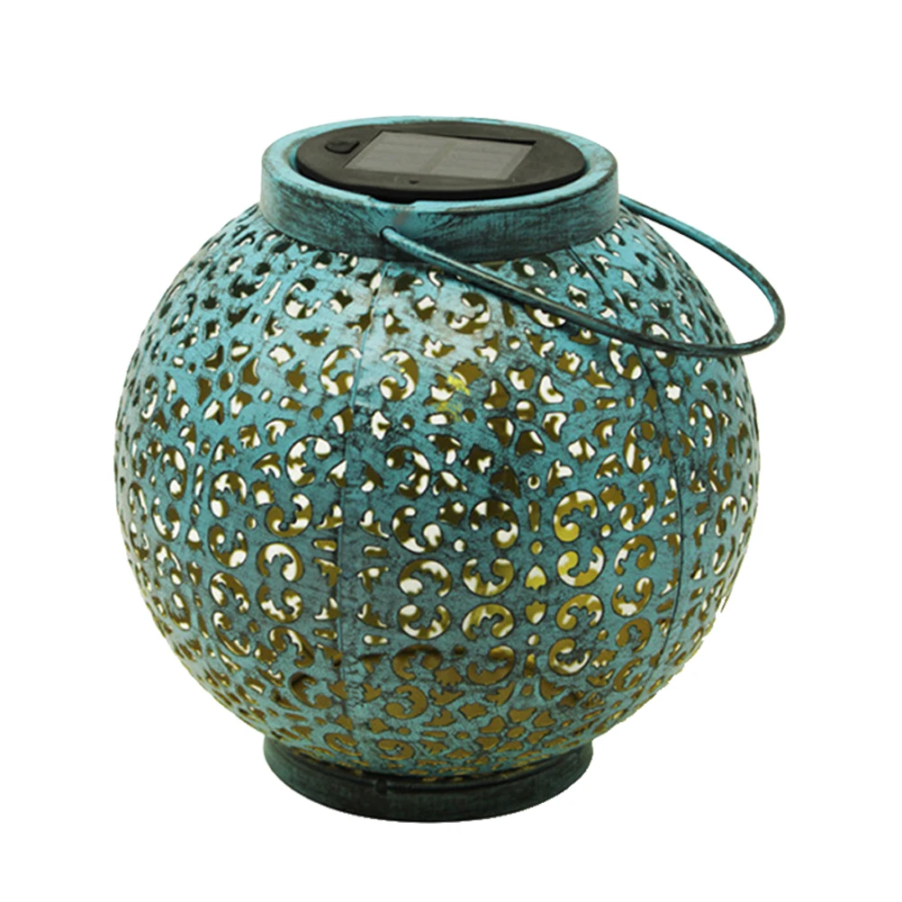 

Iron Solar Lantern Hanging Light Vintage Decorative LED Garden Outdoor Warm Atmosphere Rustic Style Solar Powered Lantern