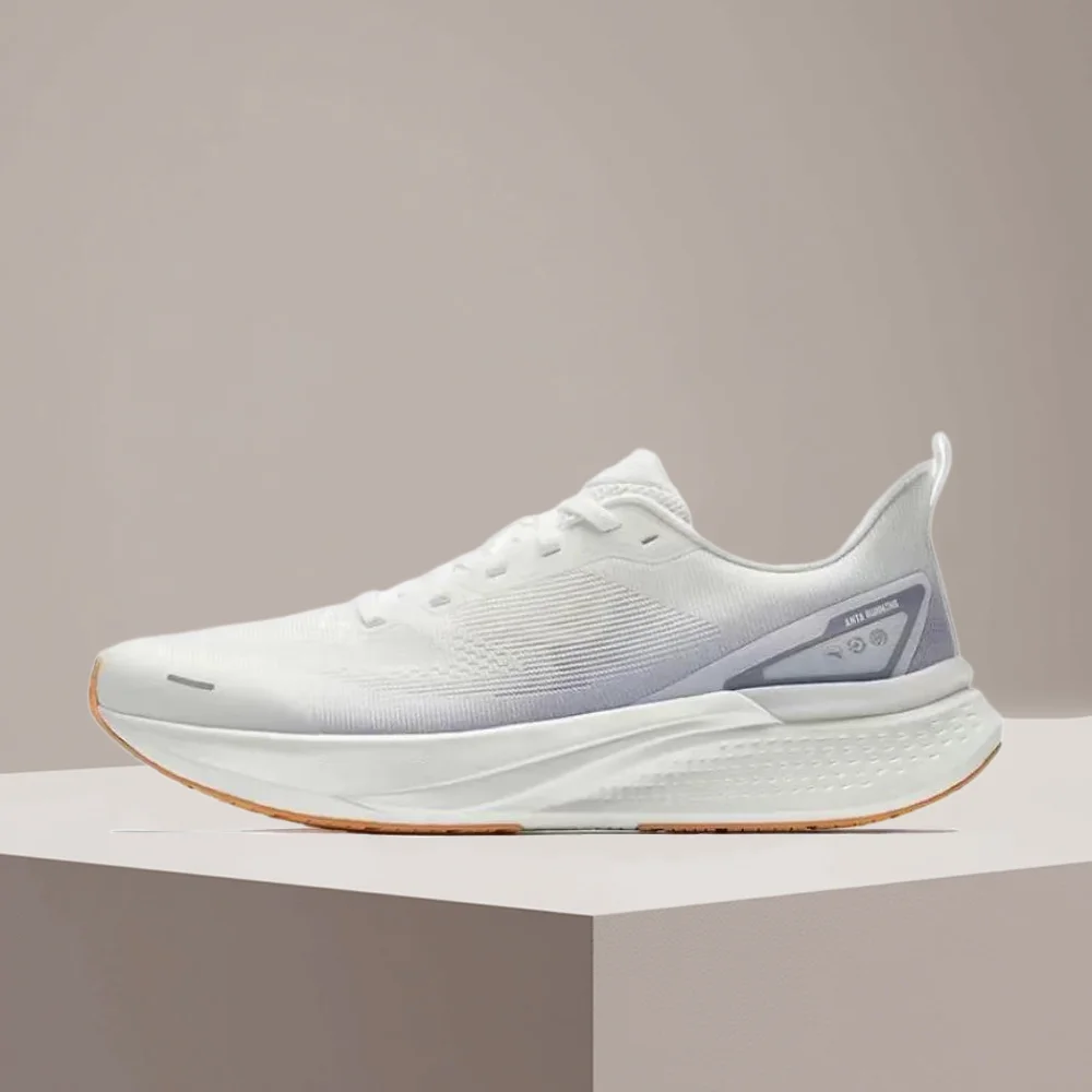 Anta Hydrogen Run 7 Men's Low-Top Casual Running Shoes  Comfortable, Stylish, Durable & Breathable, White/Gray 112525541-1
