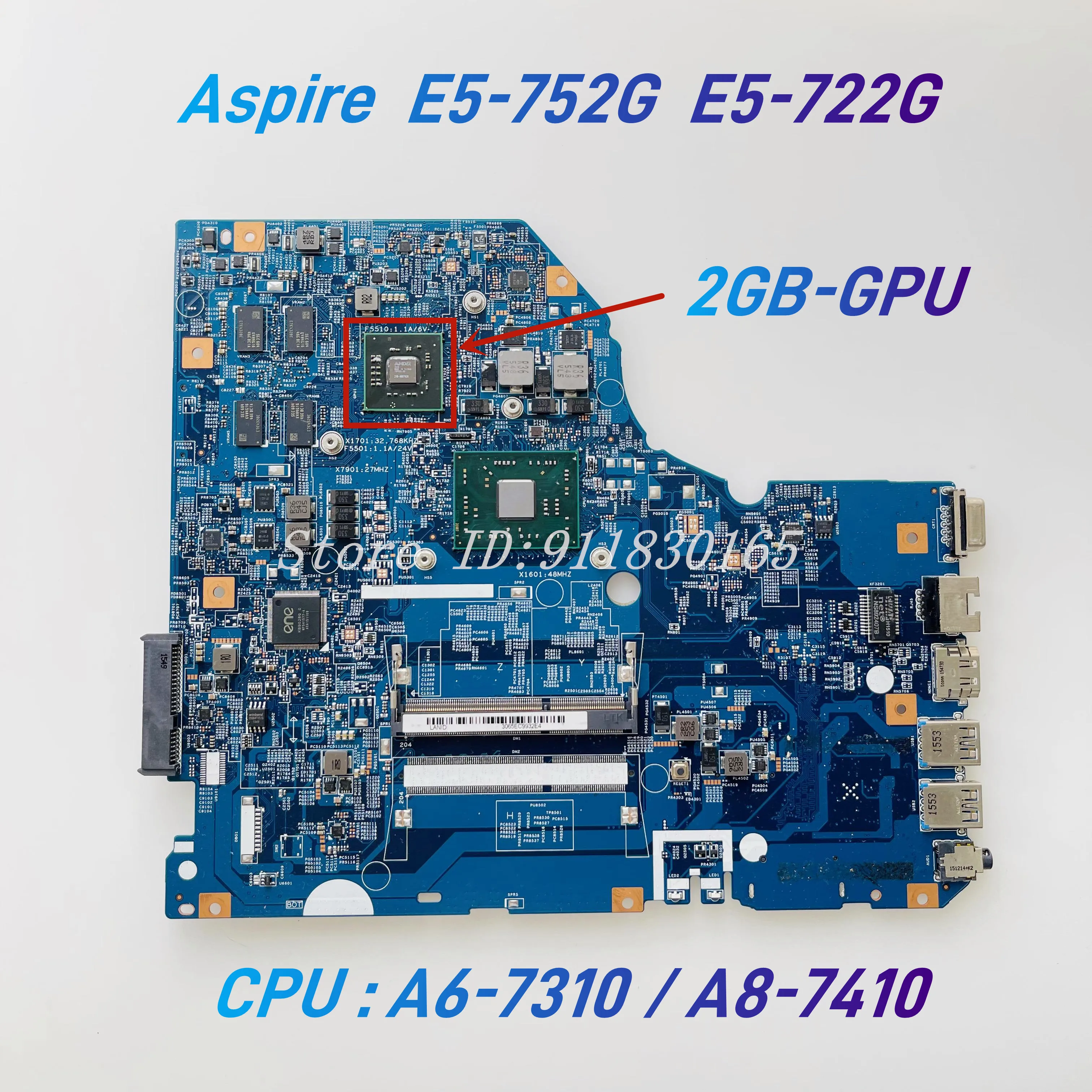 14278-2 448.04Y03.0021 For Acre Aspire E5-572 E5-752G Laptop Motherboard With A6-7310 A8-7410 CPU R5 M335 GPU DDR3L NBMXZ11002