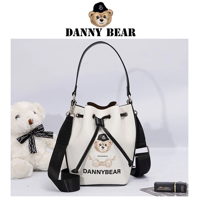 Dannybear Figures Black And White Single Shoulder Crossbody Bucket Bag Handbag Versatile And Multif0unctional Women Bag Gift