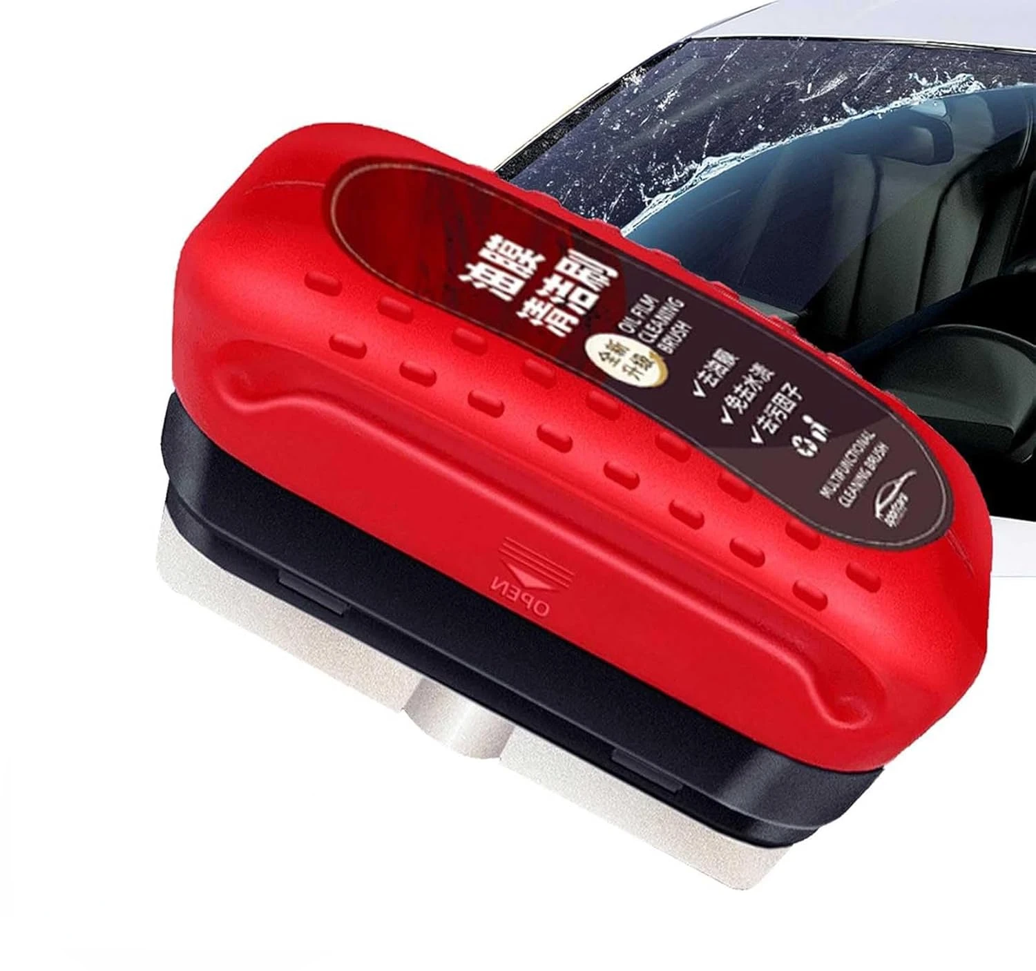 Automotive Oil Film Cleaning Brush, Wipe on Oil Film Remover,Car Glass Oil Film Cleaner Fo Removes Oily Substances,Glass Cleani