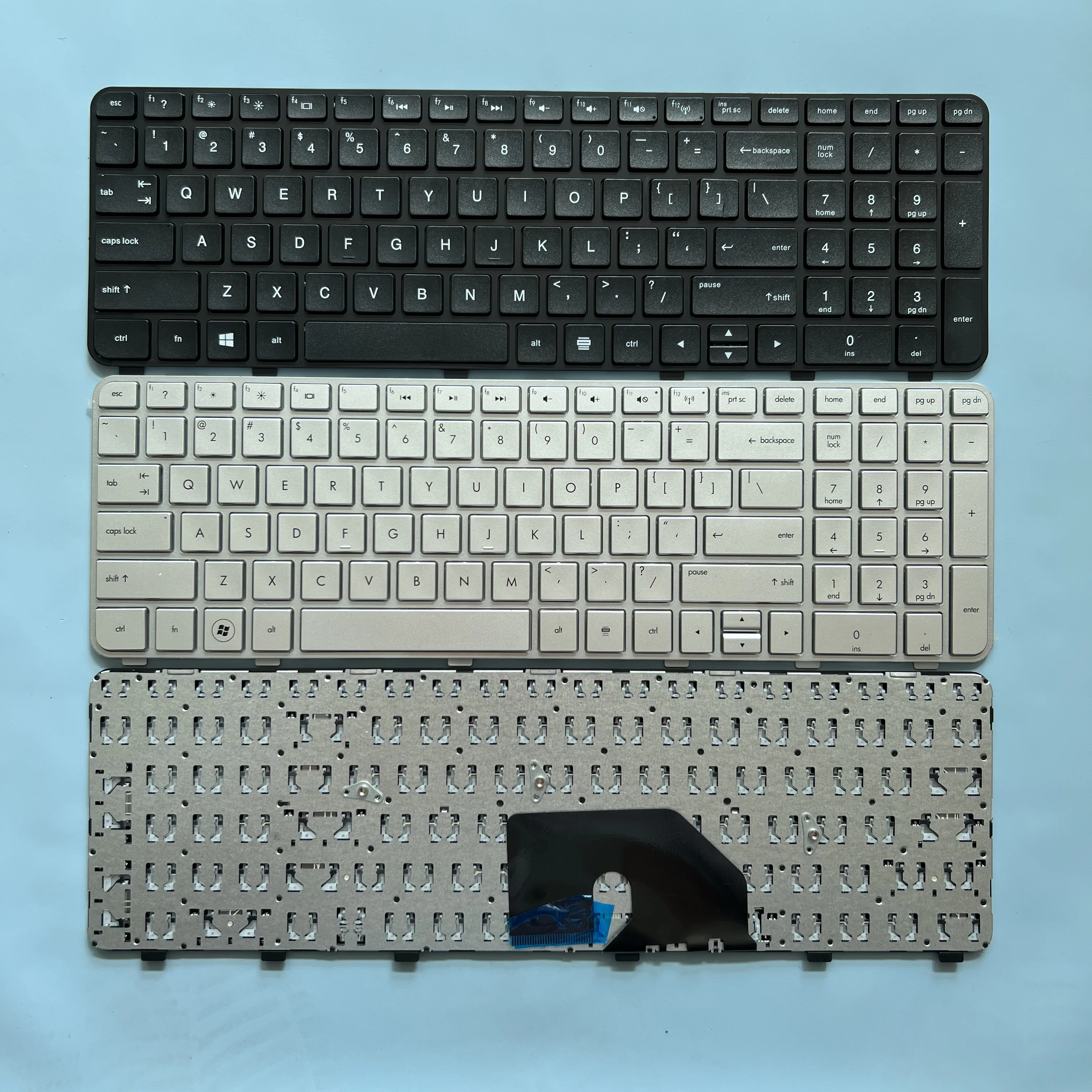 XIN US Keyboard For HP Pavilion DV6-6000 DV6-6100 DV6-6200 DV6-6b00 dv6-6c00 Laptop English Black Silver NSK-HWOUS 665938-001