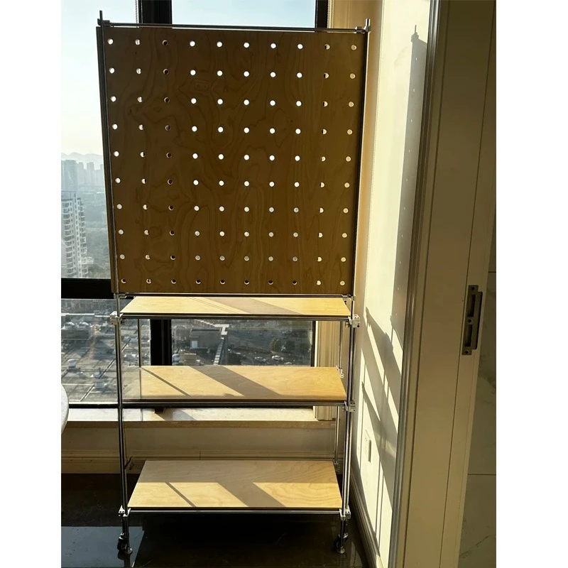 Optical shaft hole rack Household stainless steel Minimalist display rack Display Ocean plate decorative display rack