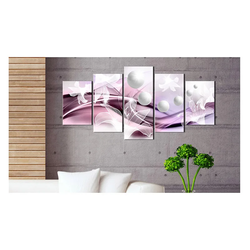 5pcs/Set Diamond Painting 5D DIY Mosaic Diamond Embroidery Cross Stitch Full Square Diamond Triptych Orchid Kits Home Decor Gift