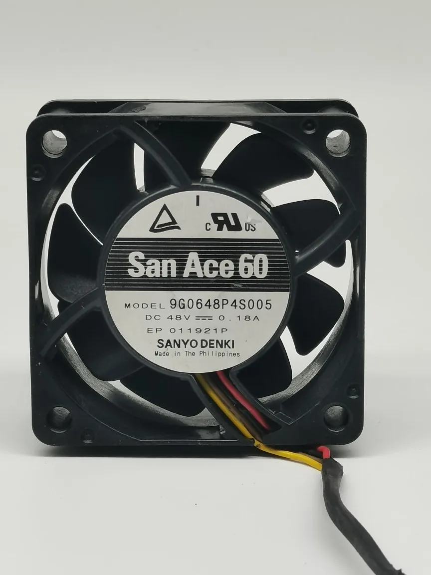 Sanyo Denki 9G0648P4S005 DC 48V 0.18A 60x60x25mm 4-Wire Server Cooling Fan