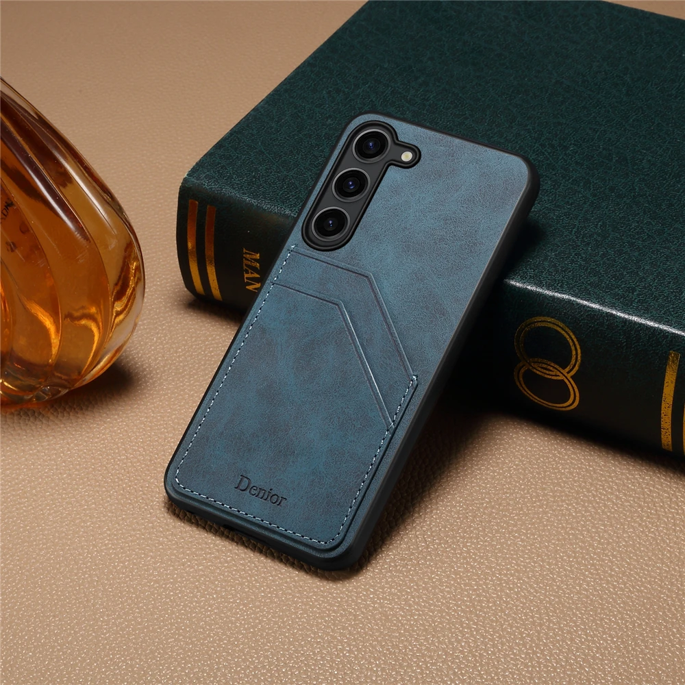 الفاخرة للصدمات فتحة بطاقة الائتمان المحفظة الغطاء الخلفي ماتي ريترو جلدية قضية الهاتف لسامسونج غالاكسي A55 A15 A25 A35 A05 A05S