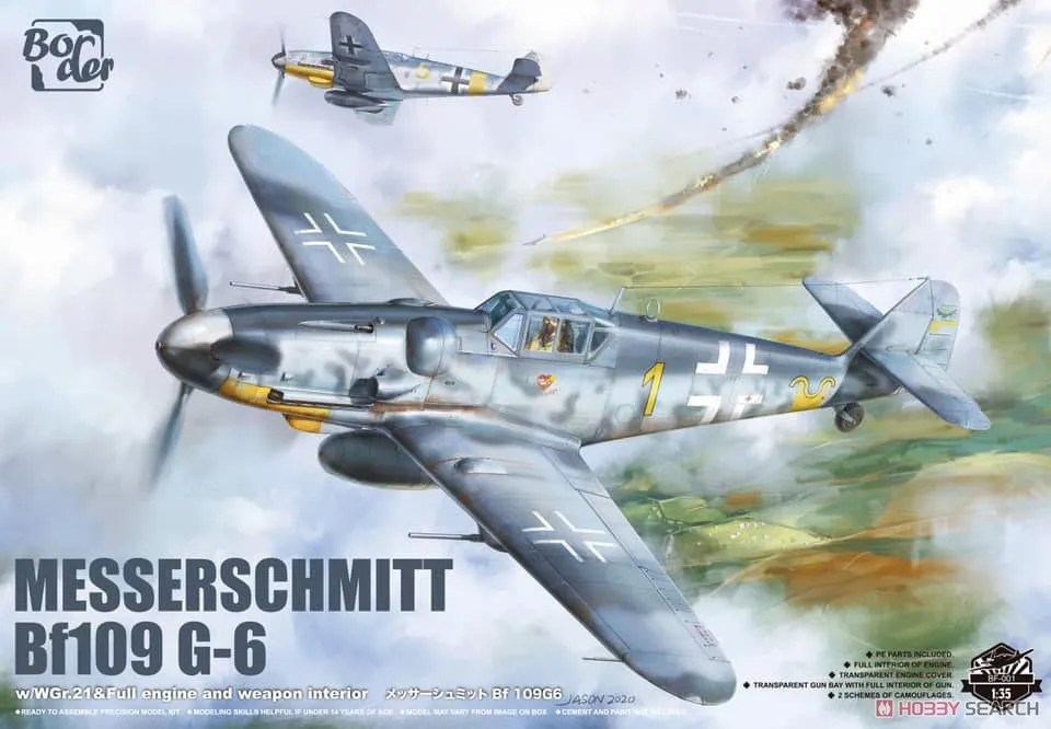 BORDER BF-001 1/35 Messerschmitt, Kit de modelos de BF109G-6, montaje