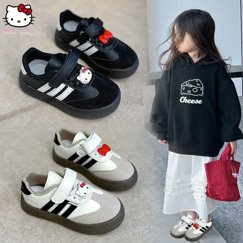 

Kawaii Sanrio Hello Kitty Sports Shoes Cartoon Girl Board Shoes Spring Autumn New Casual Shoes Children Students Sneakers Light