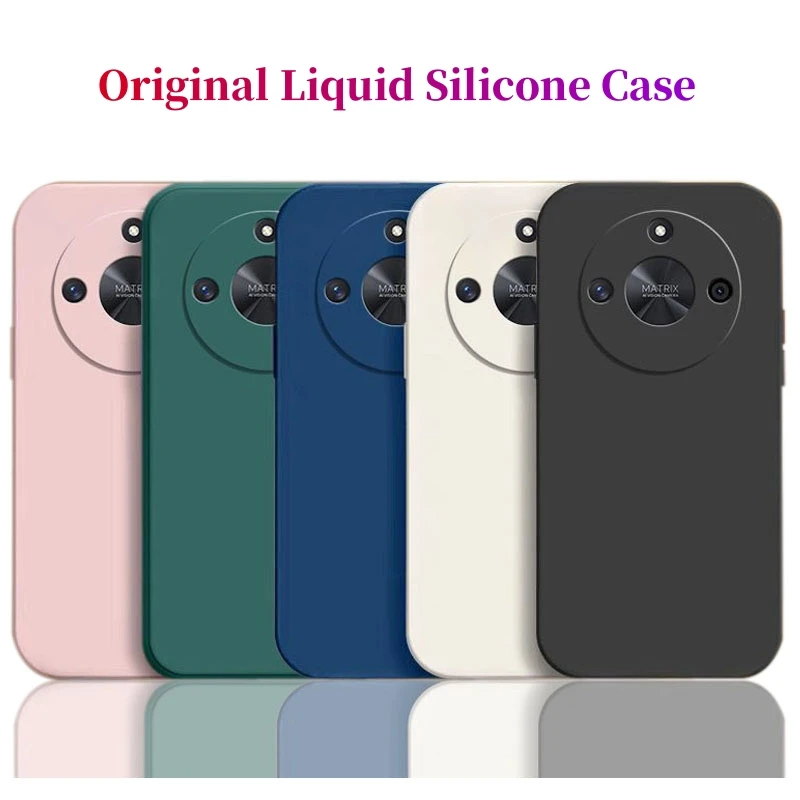 

For Honor X9c Smart Case Honor X9c Smart Cover Funda Coque Capa Soft TPU Original Liquid Silicone Phone Bumper Honor X9c Smart