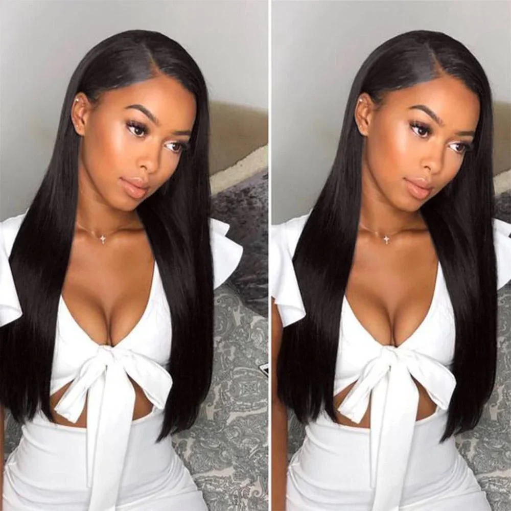 30 42Inch 13x4 13x6 HD Transparent Bone Straight Lace Front Wigs 250