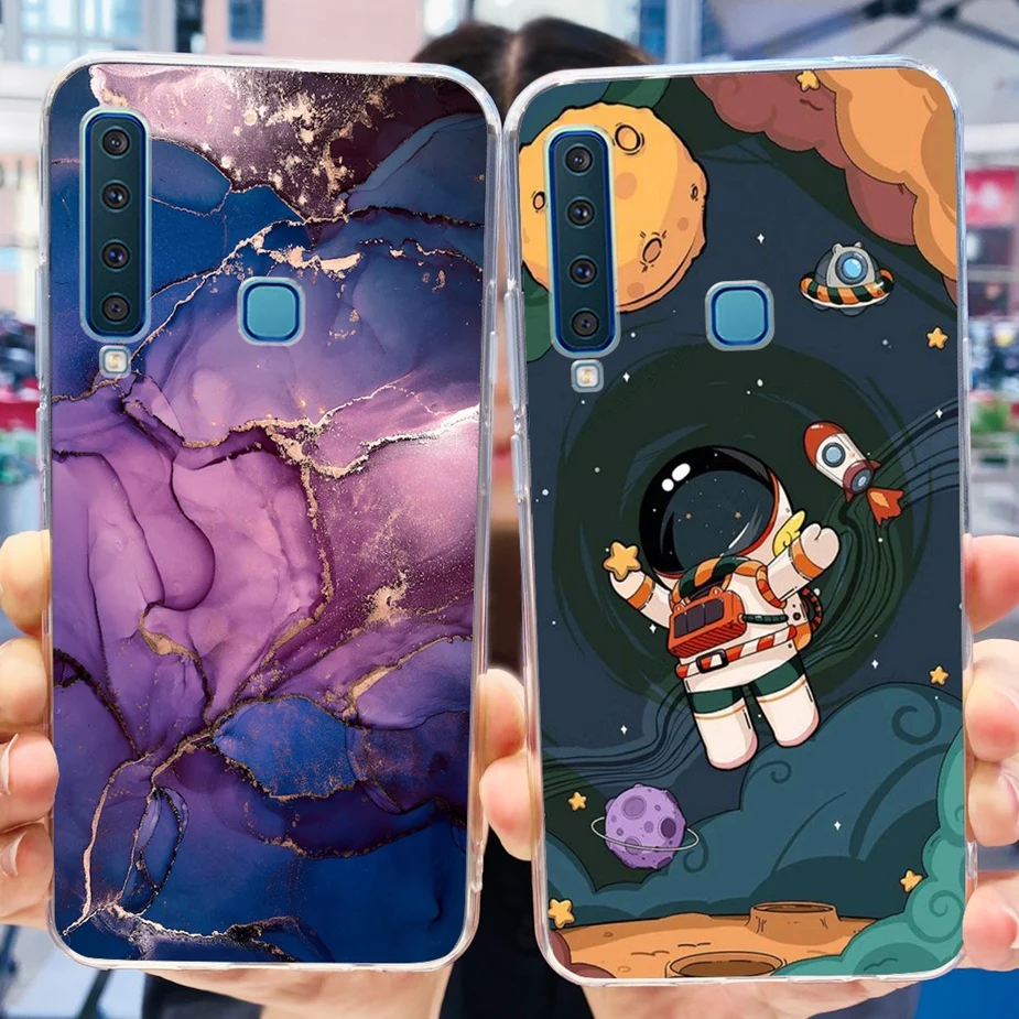 For Samsung Galaxy A9 2018 Case SM-A920F Cute Painted Cover Clear Silicone Phone Case For Samsung A9 2018 A920F Back Cover Coque