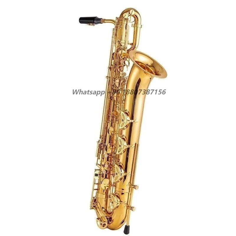 

Upper Bass Saxophone E-flat Brass Pipe with Carved White Shell Keys Professionally Play Saxophone Instruments