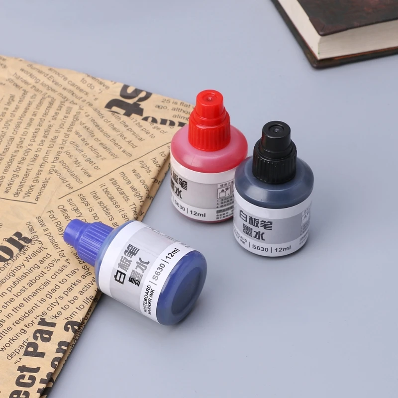 Black Red Colors Refilling 1 Bottle 12ml Whiteboard Marker Pen Inks Dropship