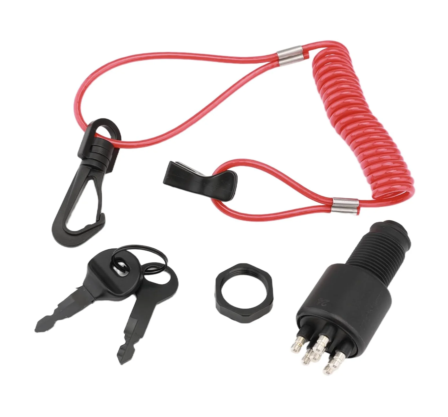 

5005801 Ignition Switch & Key Assembly with Safety Lanyard for Johnson Evinrude Boat, 175974 for Johnson Ignition