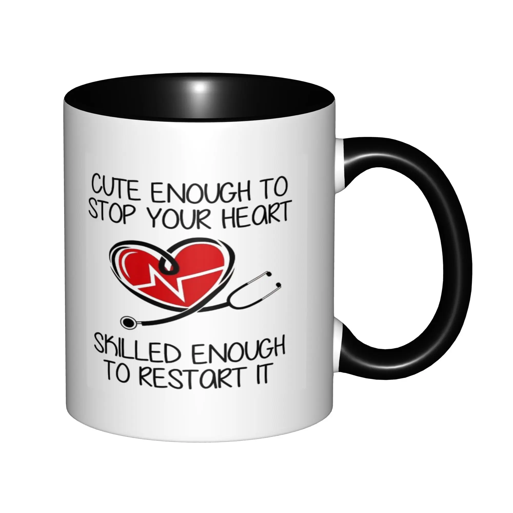 

Cute Enough To Stop Your Heart Skilled to Restart It Doctor Mugs For Birthday Coffee Mugs Ceramic Tea Cups 11oz