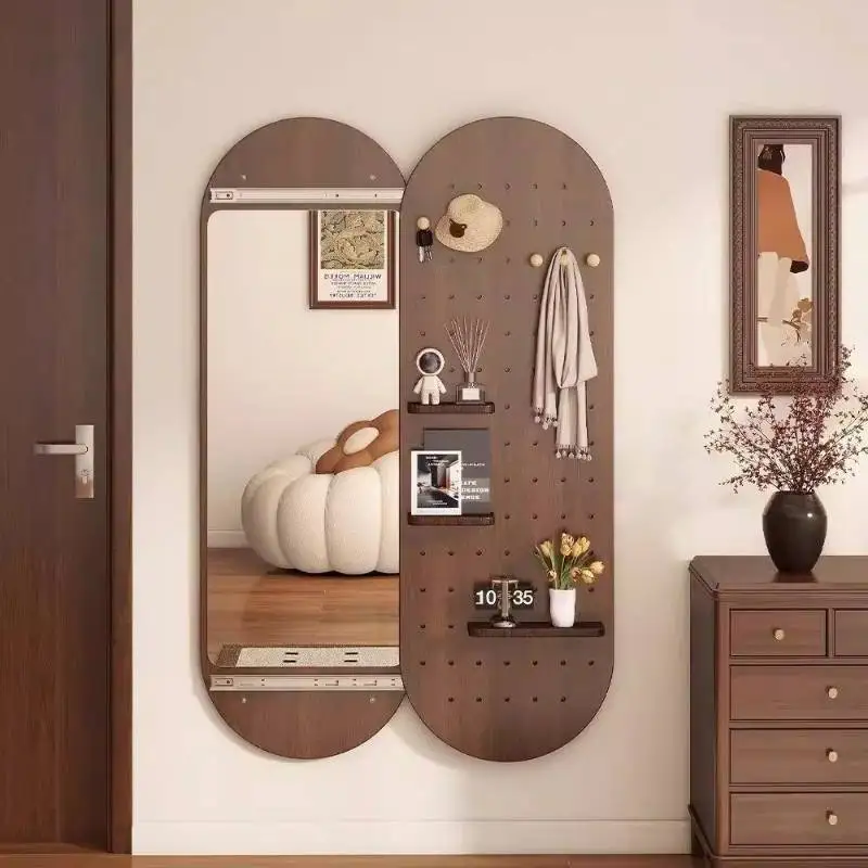 Miroirs esthétiques nordiques, rangement complet du corps, suspendus pour appartements surdimensionnés, miroir de sol européen moderne, meubles Miroir Sur Pied