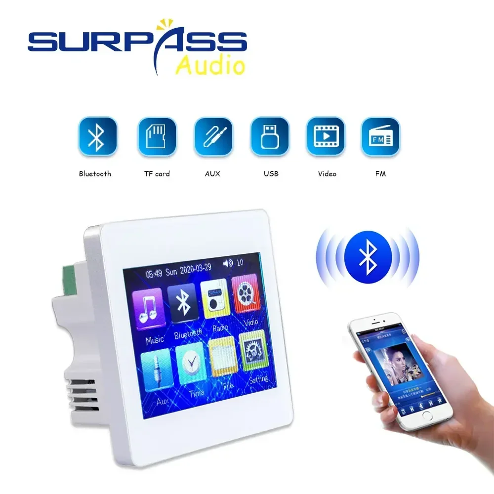 Intelligent Background Music System Bluetooth-compatible Amplifier 4CH with Roof Speaker Kit In-wall Amplifier Ceiling Speaker