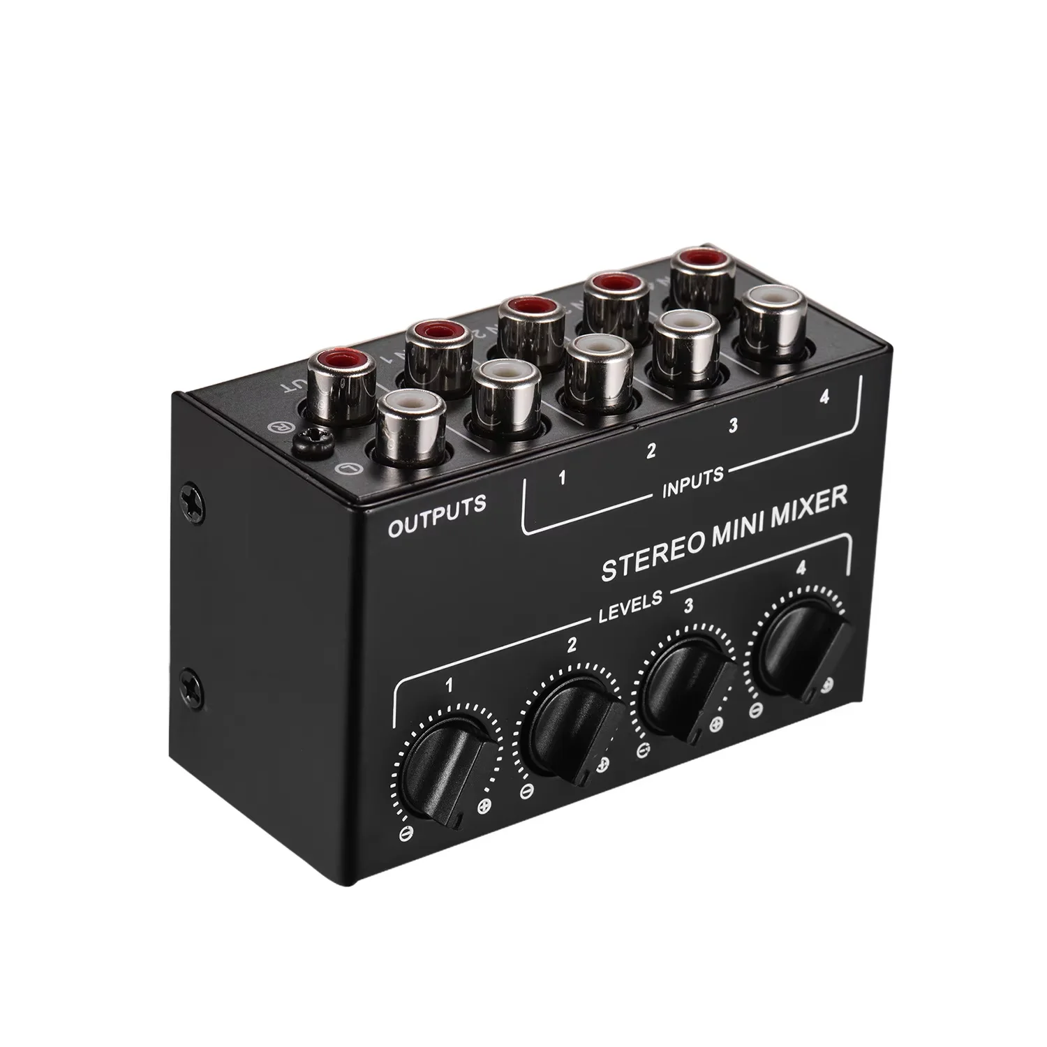 4 6 Channels Passive Mixer Audio Professional Audio Stereo Mixer Sound Mixer Portable RCA Input Ultra Low Noise for Live Studio
