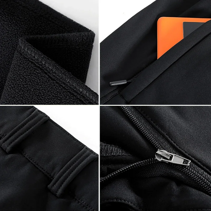 LNGXO, pantalones de senderismo de lana de invierno para hombres y mujeres, pantalones de trabajo térmicos impermeables a prueba de viento, pantalones de senderismo, escalada y montañismo
