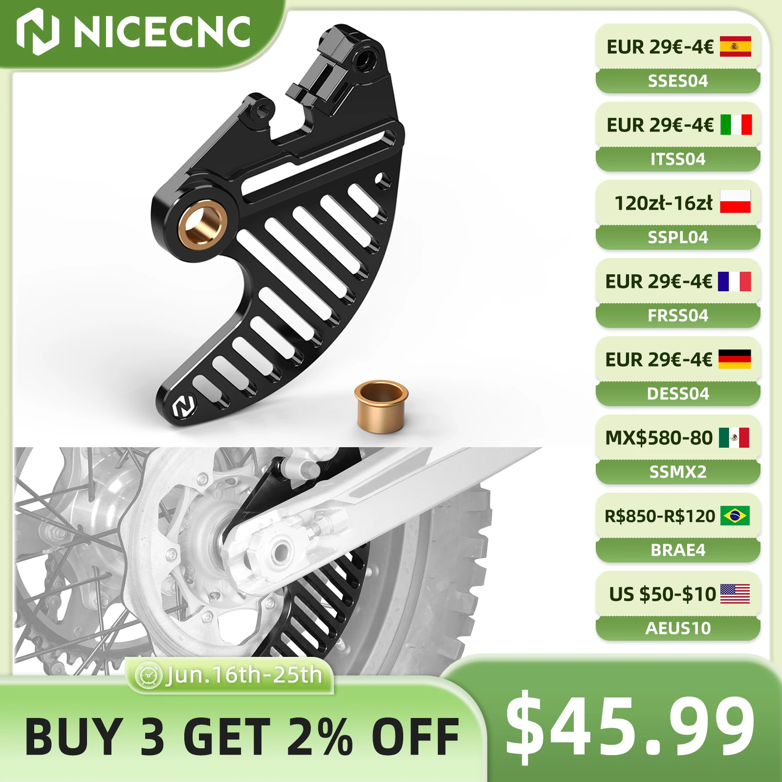 

NICECNC For GasGas EC 300 EC 250 2021-2024 Rear Brake Disc Guard For KTM TPi EXC 300 250 XCW 2004-2024 Husqvarna TE 300 FE 450