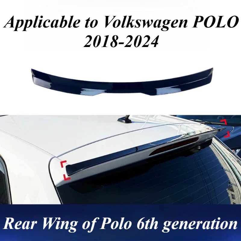 

For Volkswagen Polo MK6 2018-2024 Rear Trunk Spoiler Lip Wing Style Glossy Black Plastic Exterior Car Styling Accessories Parts