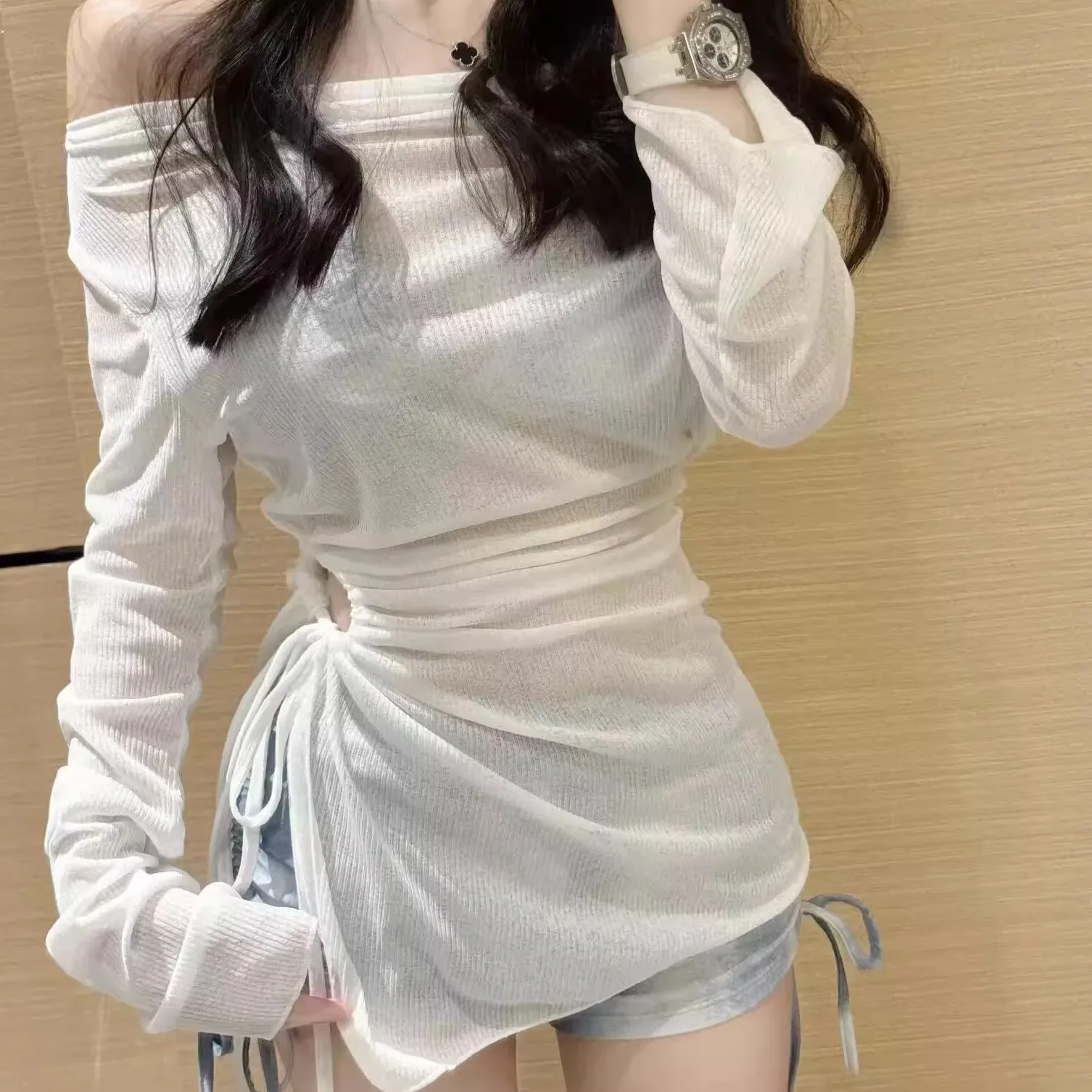 Copricostumi sexy 3 pezzi mini bikini con pantaloni corti tie dye donna costume da bagno primavera calda di alta qualità costume da bagno dal design separato