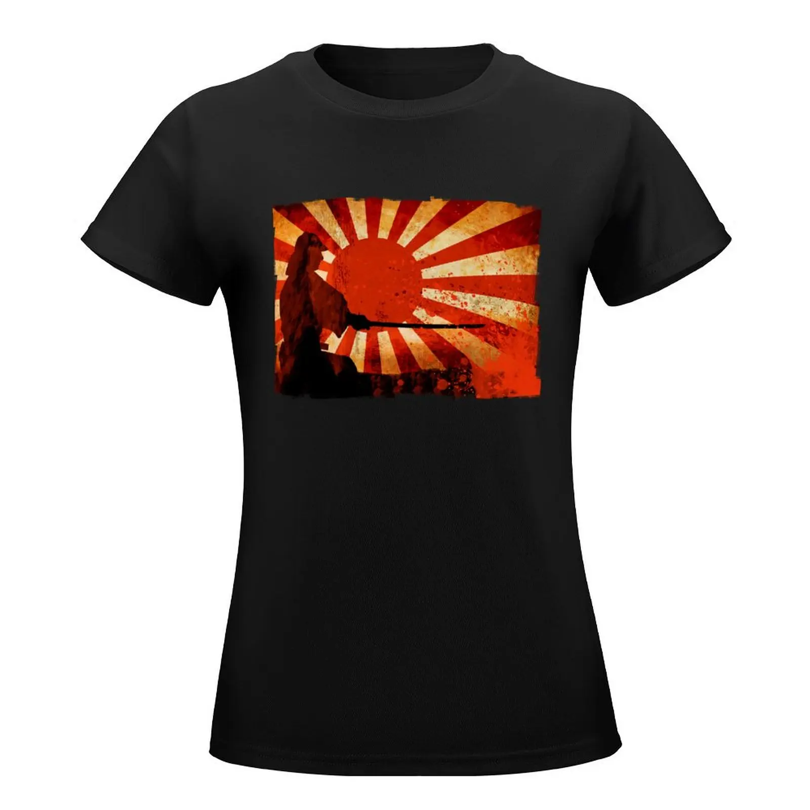 Samurai Sun T-Shirt funny cute tops oversized Women t shirt