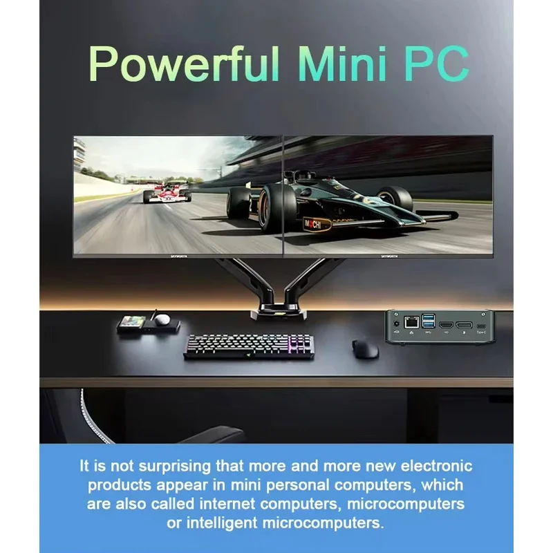 MU01 มินิเดสก์ท็อปพีซีอลูมิเนียมประสิทธิภาพสูงสำหรับสำนักงานเกมและการใช้งานอุตสาหกรรมขนาดพกพาพร้อมปลั๊ก AU และ US