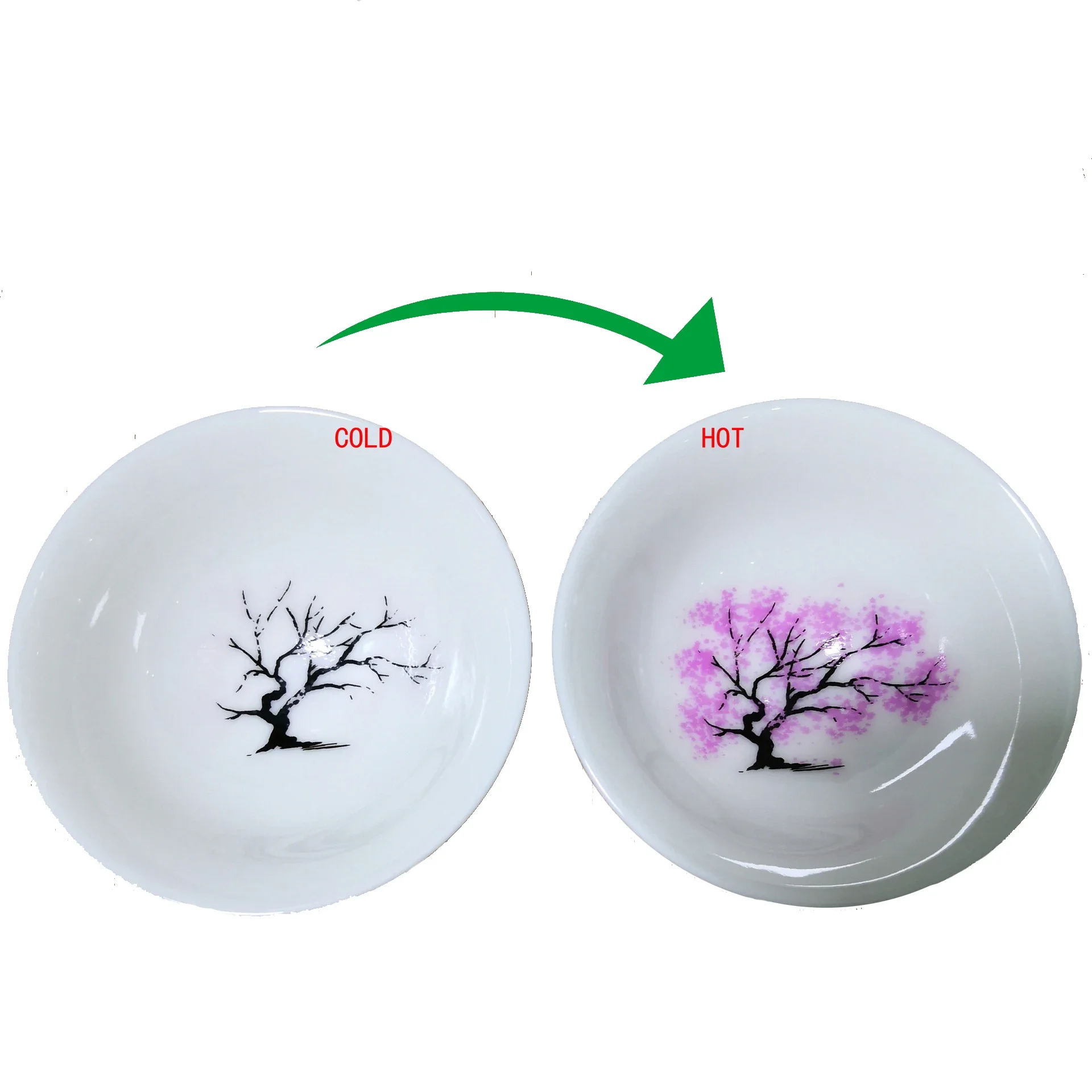 Japanese Magic Sakura Cup Cold Temperature Color Changing Flower display Sake Cup Ceramic Kung fu Tea Cup Tea Bowl