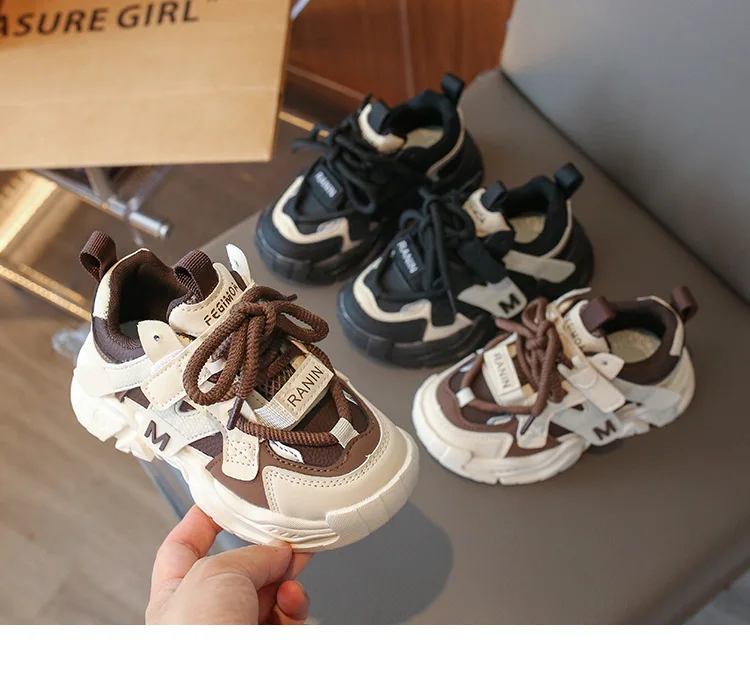 Mädchen-Sportschuhe 2026 Neuer Stil Weiche Sohle Kinder-Freizeitschuhe Modische Atmungsaktive Gestreifte Dad-Schuhe für Kinder Jungen – Detail 8