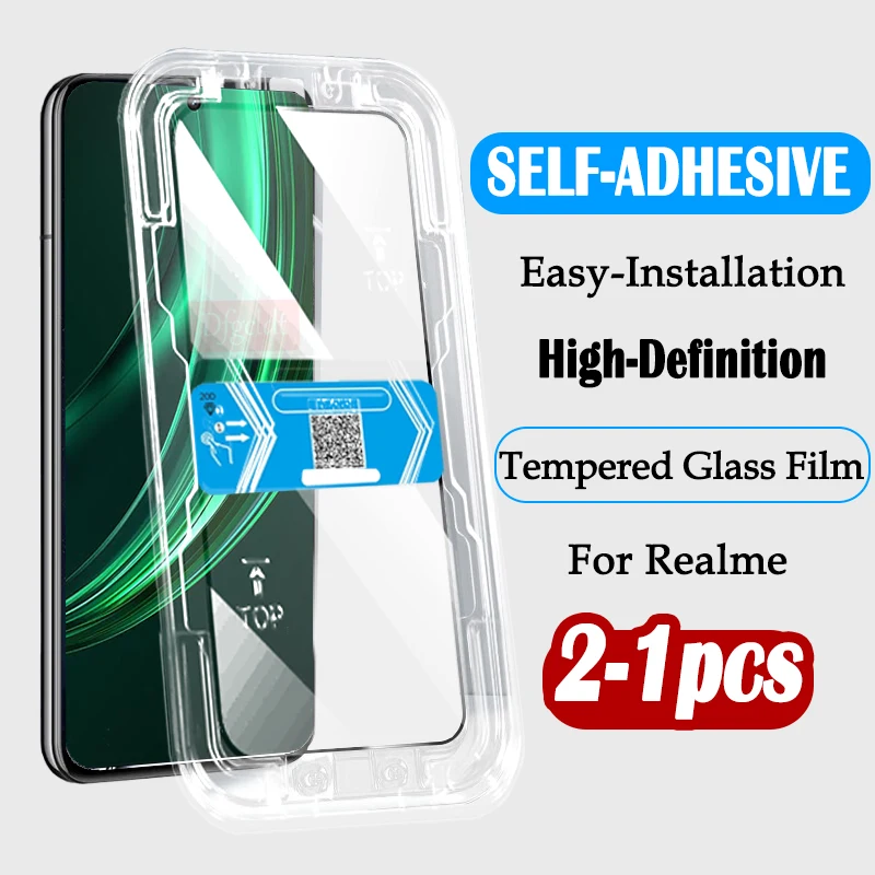 

3D One-key Lnstallation Clear Tempered Glass For Realme 13 12 11 11X 10 Pro GT Neo 5 SE 3 3T 2 Easy-to-install Screen Protector