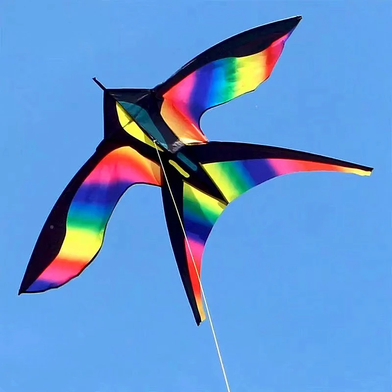 Rainbow bird kite flying kids kite nylon ripstop kites professional eagle kite string line outdoor games beach kites factory koi