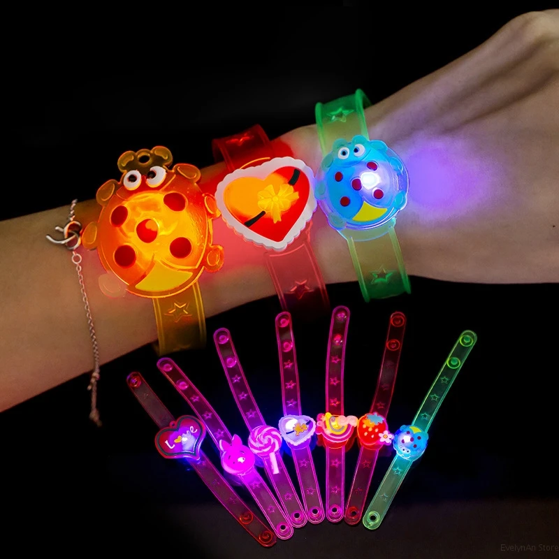 1/6/12Pcs LED Light up Bracelet Luminous Fun Watch Glow in The Dark Halloween Party Favors Baby Shower Kids Gift Pinata Filler