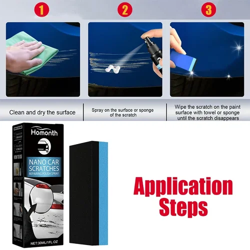 Imagen 2 del producto Limpiador de superficies de coche con spray para eliminación de arañazos de coche, conveniente, simple y eficaz, 30ml