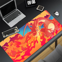 Large Flam Dragon Mouse Pad PC Red Japan Anime Gaming Keyboard Rug Laptop P-pokemon Charizard Mousepad XL Gamer Cabinet Desk Mat