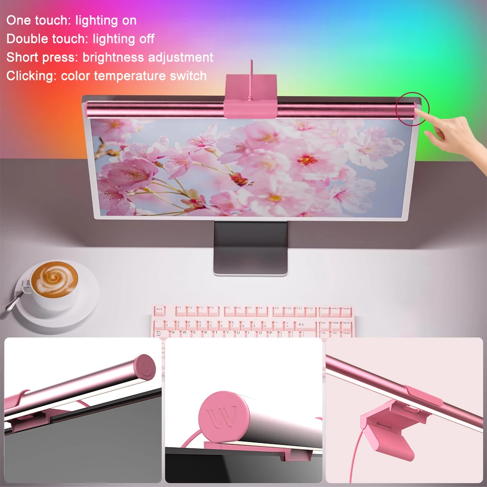 Monitor Light Bar Led Lights Smart Wifi RGB Dimmable Setup Gaming Accessories Cute Room Decor Lightbar Remote Control Desk Lamp - view 6