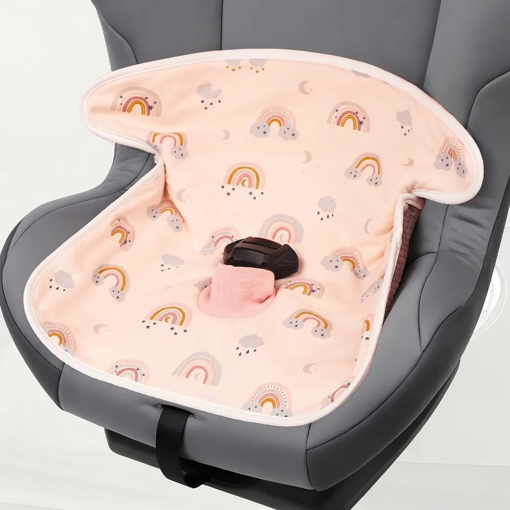洗濯可能なベビーカーシート用ライナーパッド。防水加工で、ハーネスホール付き。ベビーカー用クッション。かわいいプリント柄で、どんなベビーカーにも対応。
