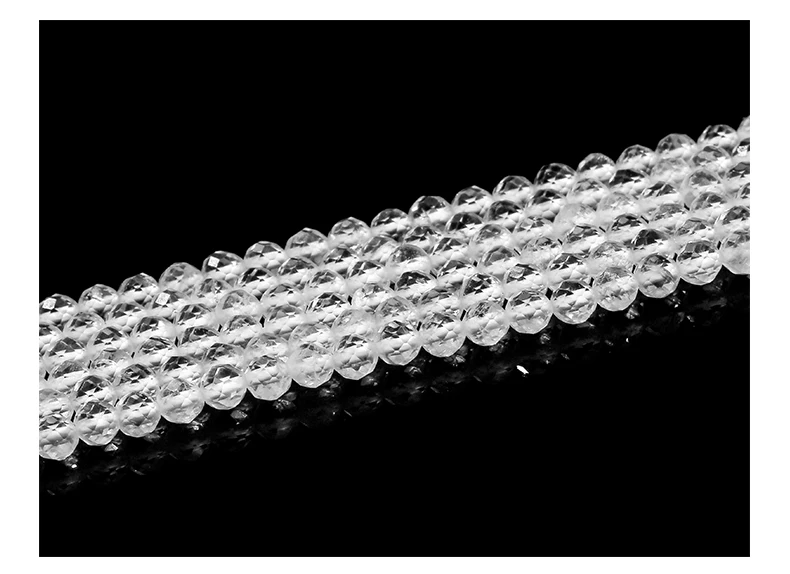 2 3 4mm facettierte Naturquarzperlen, runde lose Zwischenperlen für die Schmuckherstellung, DIY-Halsketten- und Armbandzubehör, 15 Zoll. – Detail 10