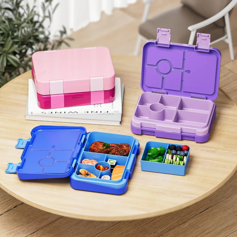 Single-layer 810ml Lunch Box Interlayer Divided Microwave Oven Bento Box Easy to Clean Leakproof Fork Spoon Preservation Box view 2