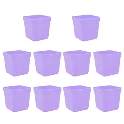 10Pcs 5.5cm Square Plastic Succulent Pots Plant Pots With Bottom Drainage Design For Displaying Small Succulent Plants