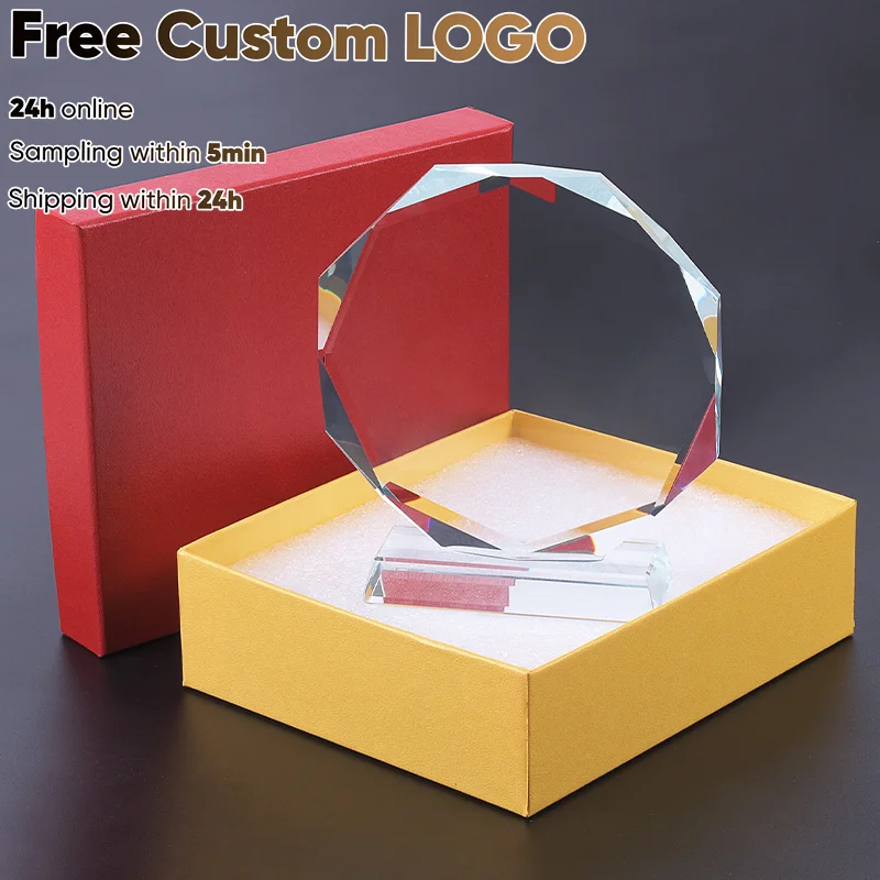 

Бесплатная индивидуальная круглая форма хрустальные трофеи трофеи стеклянная фоторамка персонализированные фигурки хрустальные подарки на день рождения домашний декор