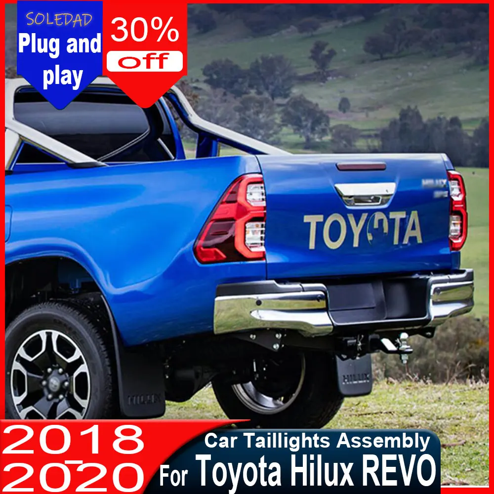 

Задние светодиодные фонари для Toyota Hilux 2015-2021: габаритные огни, стоп-сигналы, фонари заднего хода, указатели поворота, комплект задних фонарей