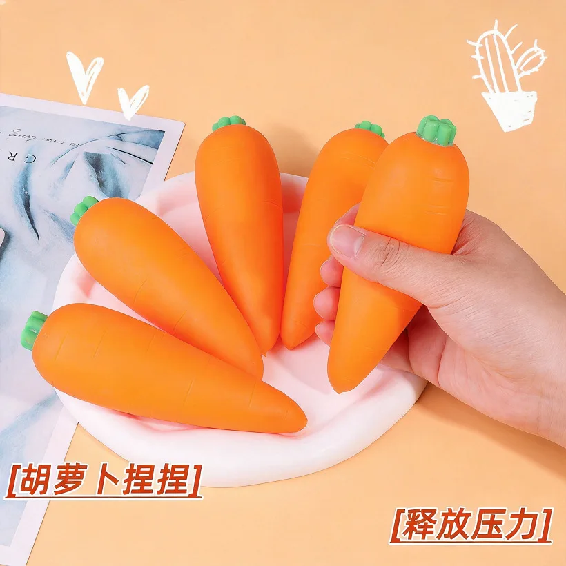 Flour Carrot Stretch Squeeze Toy Weiches Elastisches Stressabbau-Fidget-Drückspielzeug Musikfreisetzungs-Spielzeug Sensorische Entspannung für Erwachsene – Detail 4
