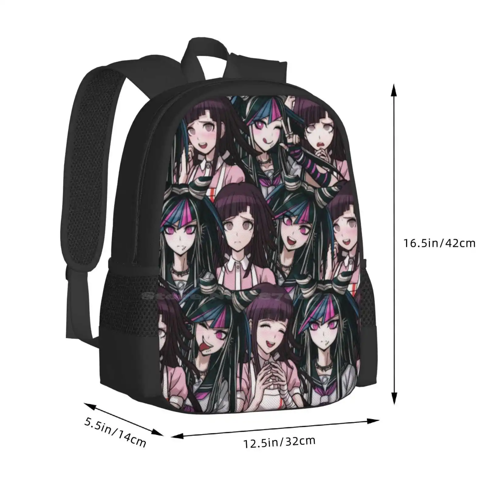 Mochila con diseño de patrón para estudiante universitario, bolso de ayuda de banda, Mikan Tsumiki, Ibuki, Mioda, músico y enfermera