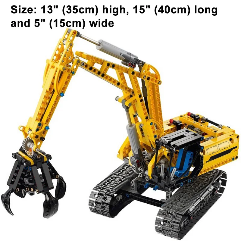 720 Piece Bricks Motorized Excavator Tracked Tractor Car Set Technical MOC Model Building Block Toy For Kids Boy Birthday Gifts