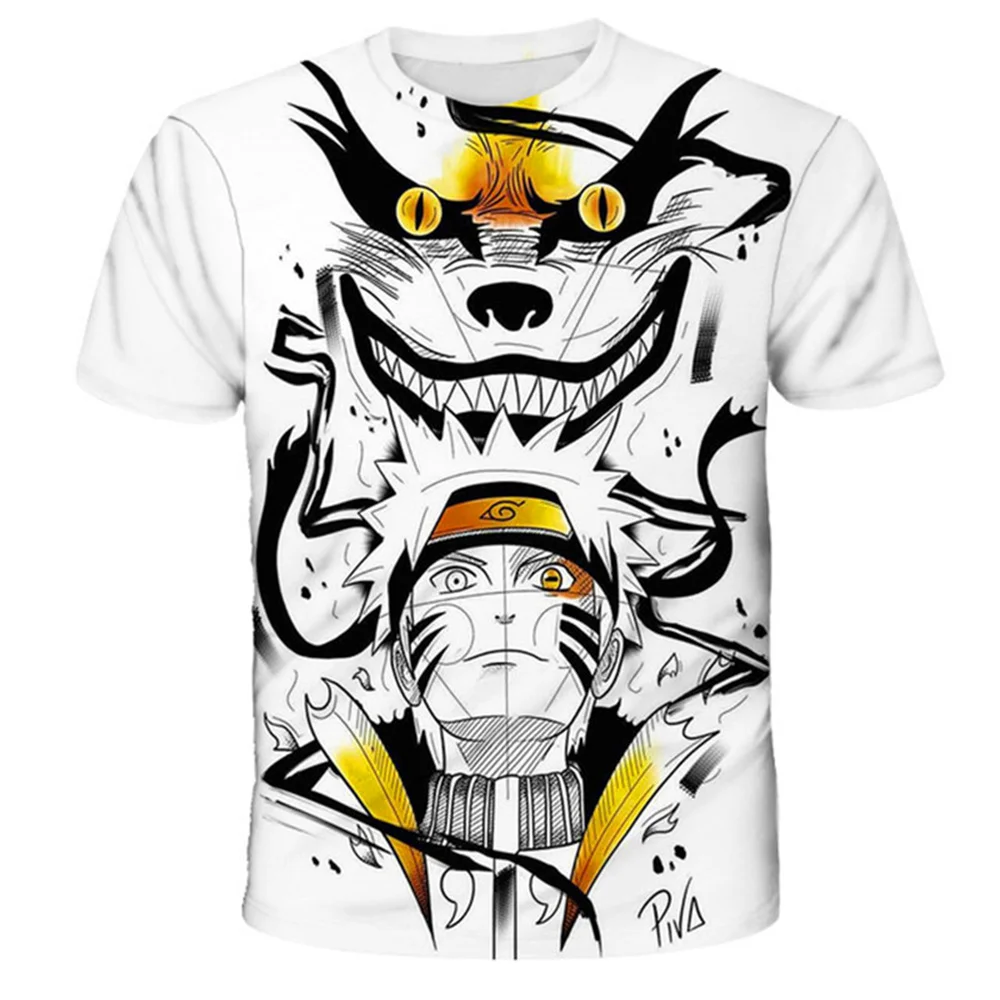 Summer Cartoon Anime Naruto T Shirt for Girls Tshirt Graphic For 4-14 Years Kids Clothes Boys Print 3D Short Sleeved Streetwear