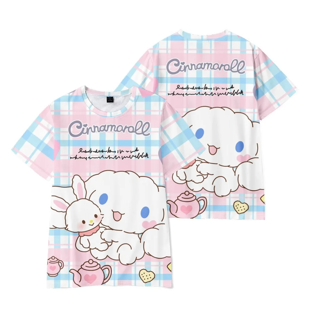 

Cute cartoon cinnamon dog summer 3D children's quick-drying T-shirt casual street children adult parent-child short sleeve