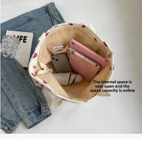 Fritidsmanchesterväska Studentdatorväska för klassrum Damväska med stor kapacitet för pendling 8 best sales tygväska för laptop - №1